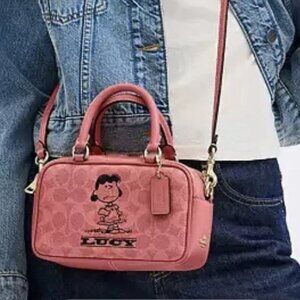 Coach x Peanut Satchel Crossbody Bag Signature Canvas Lucy CBJ62 IMBCV❤️